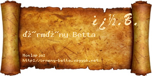 Örmény Betta névjegykártya